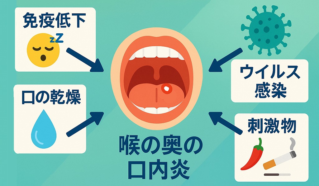 喉の奥に口内炎ができる主な原因