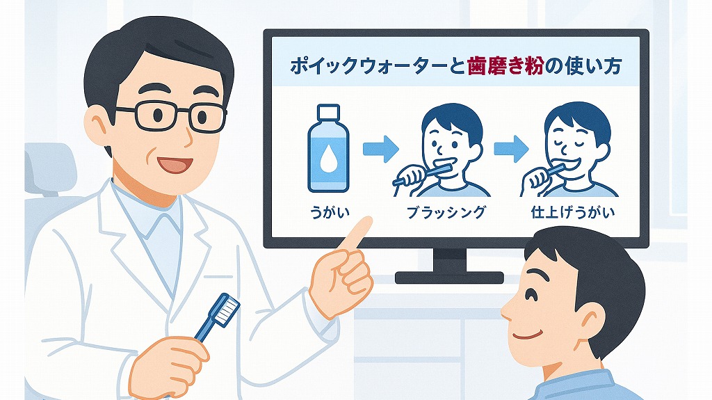 ポイックウォーターと歯磨き粉の併用方法