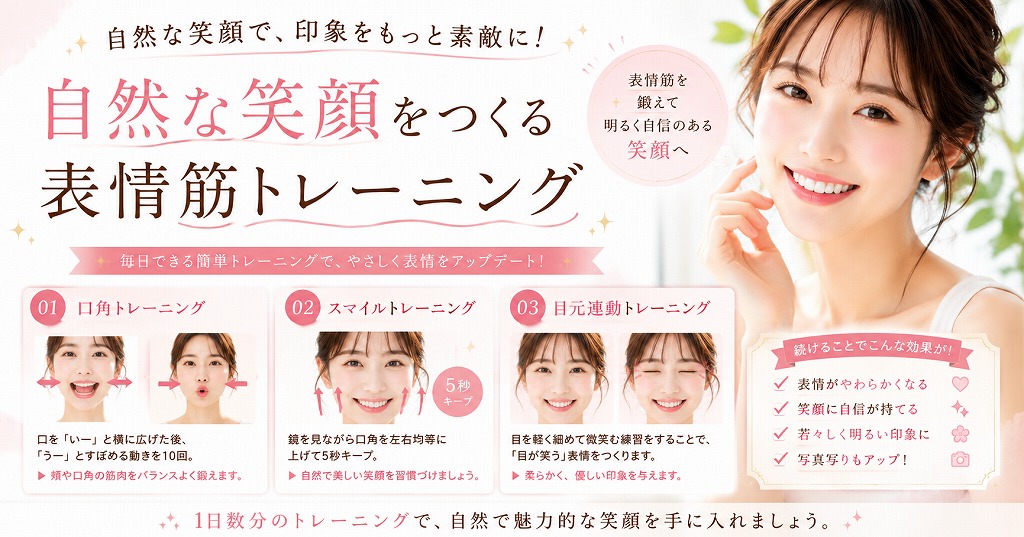 自然な笑顔をつくる表情筋トレーニング