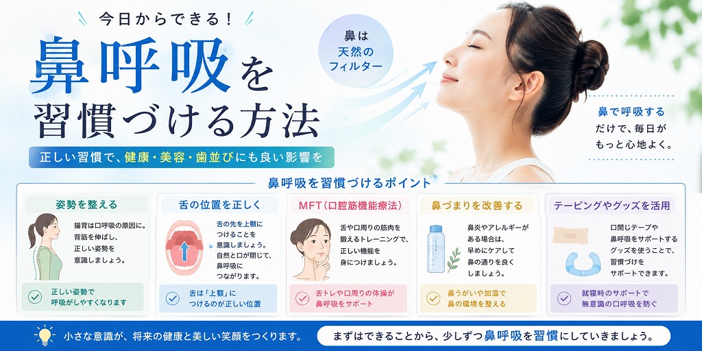 鼻呼吸を習慣づける方法
