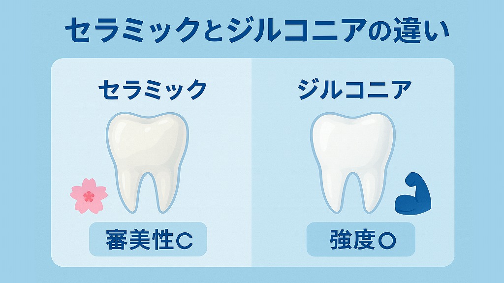 セラミックとジルコニアの違い