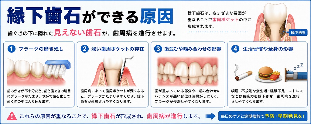 縁下歯石ができる原因