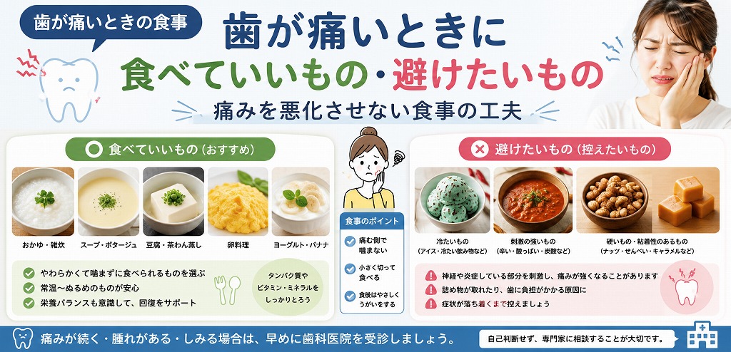 歯が痛いときに食べていいもの・避けたいもの