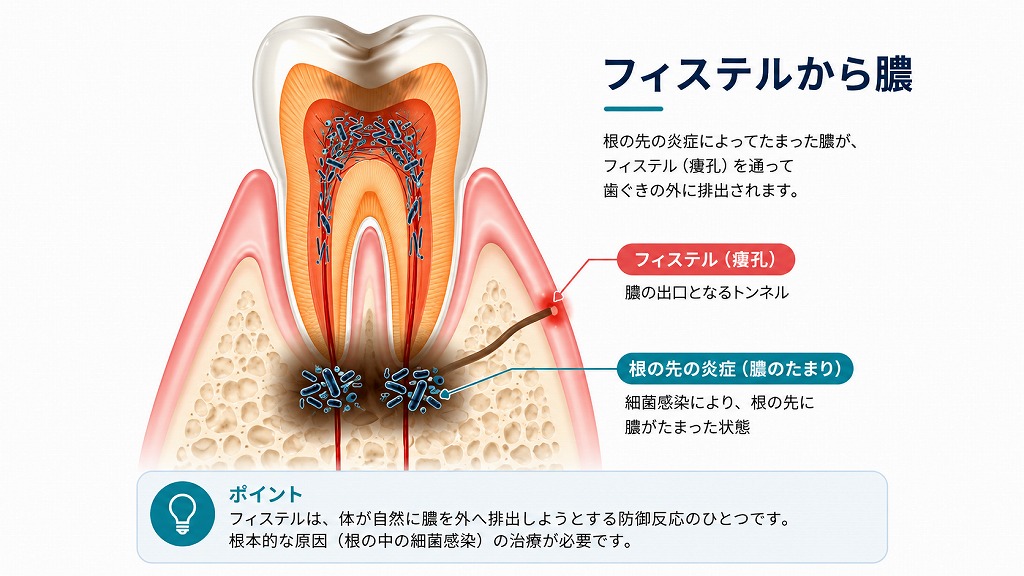 根尖性歯周組織炎：進行した歯根嚢胞
