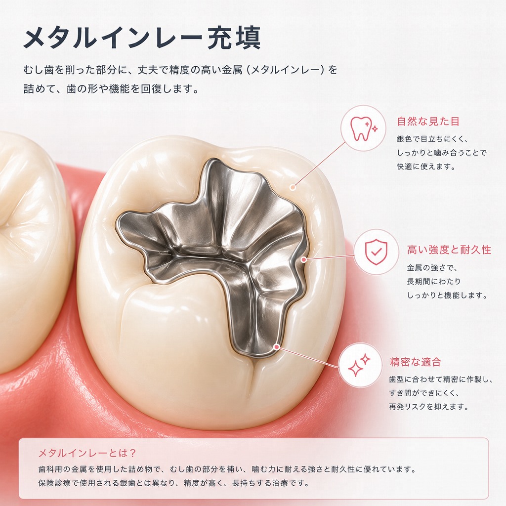 メタルインレーを装着する