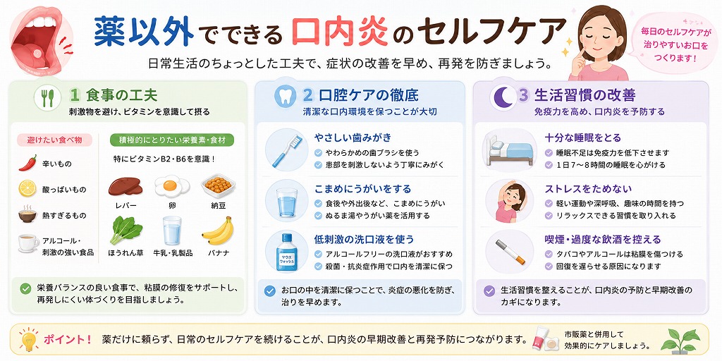 薬以外でできる口内炎のセルフケア
