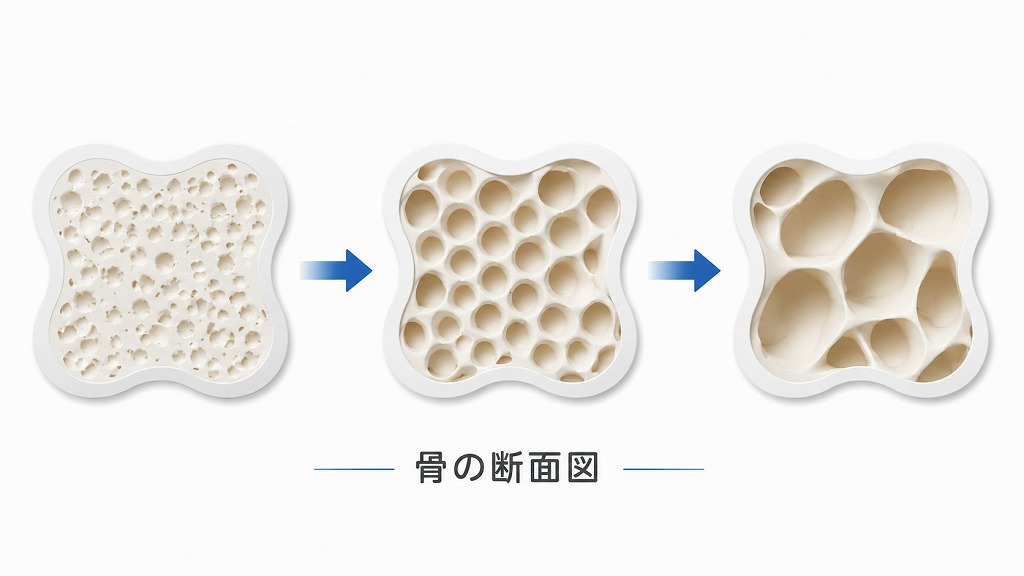 骨粗鬆症では骨量や骨質が低下