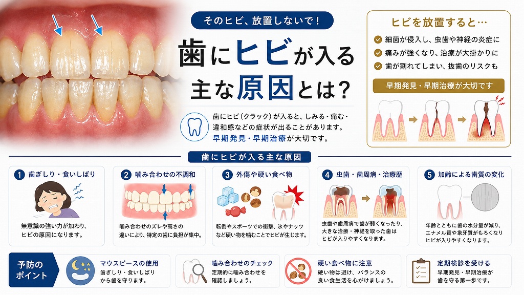 歯にヒビが入る主な原因