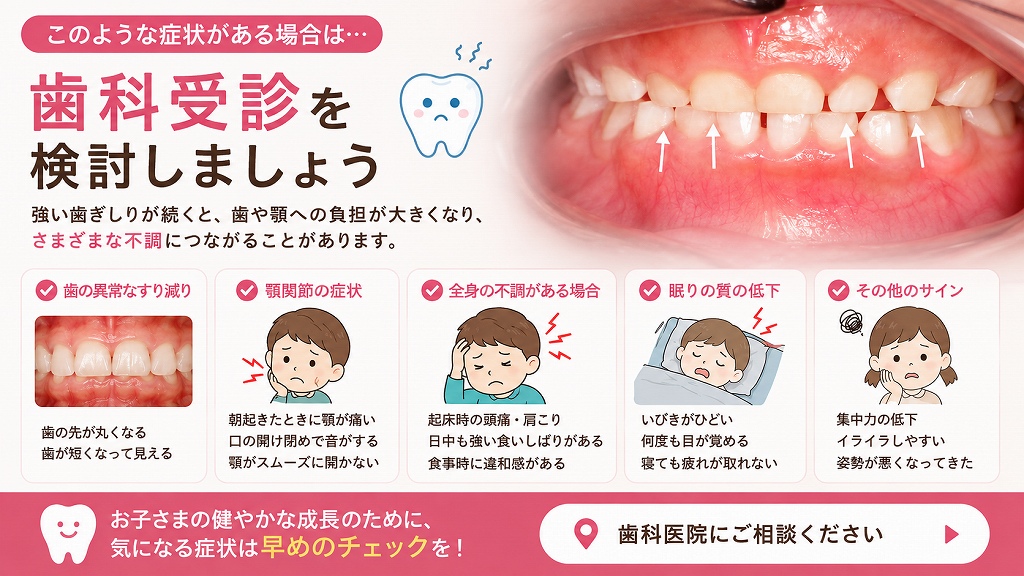 歯科受診を検討したい症状