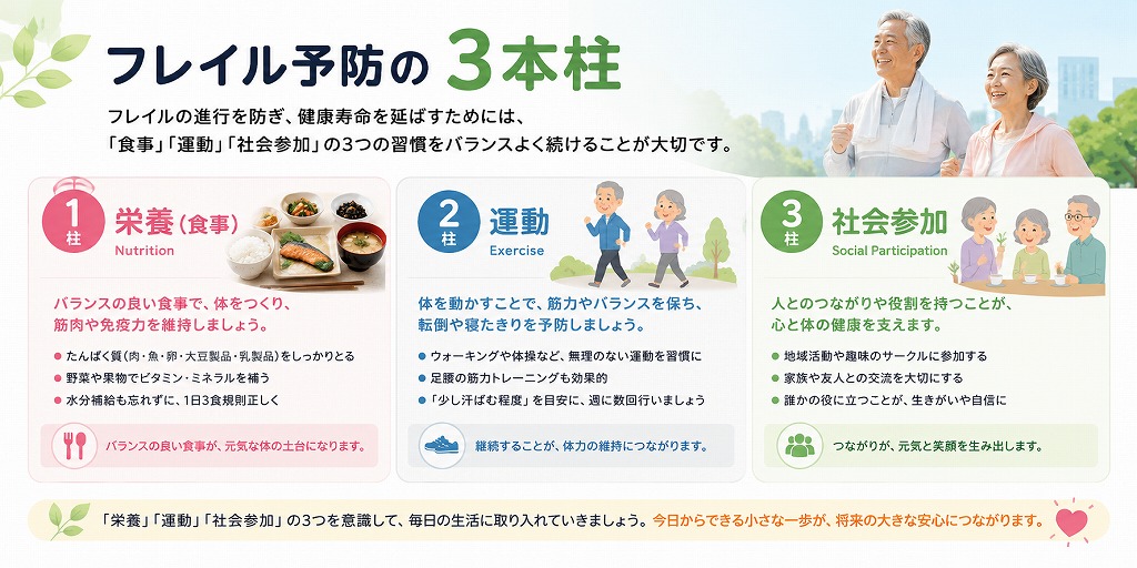 フレイル予防の3本柱