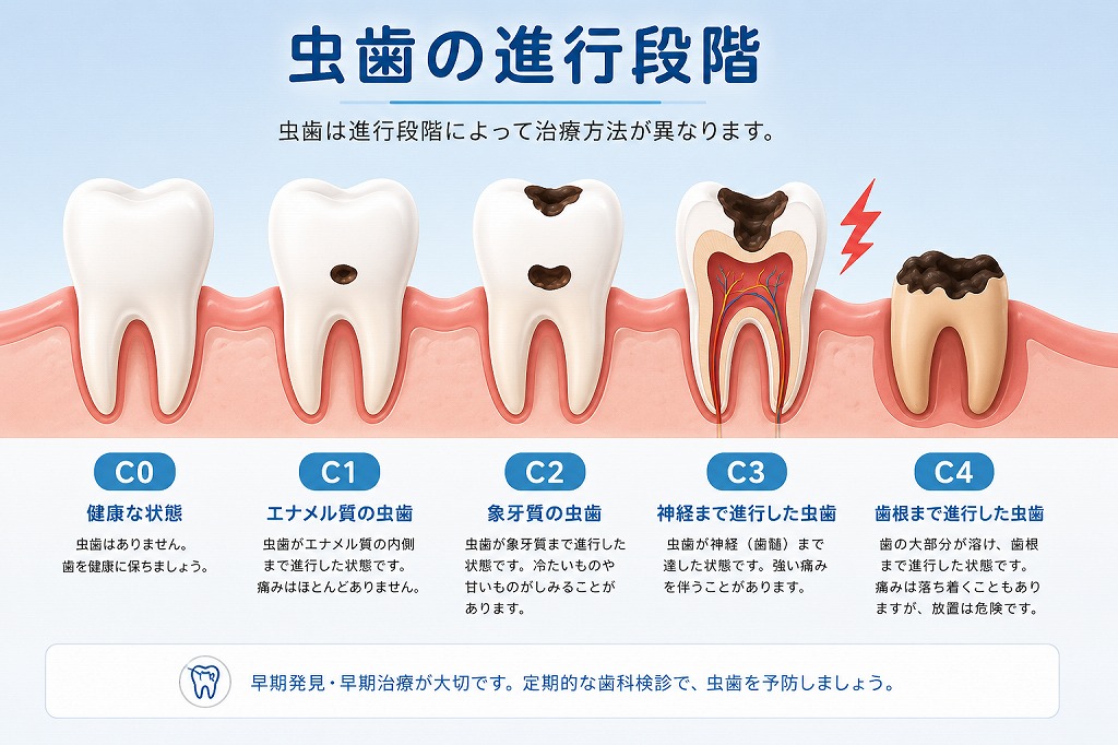 虫歯の進行段階