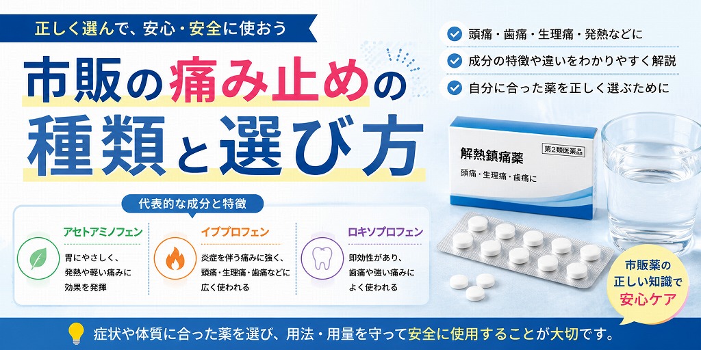 市販の痛み止めの種類と選び方