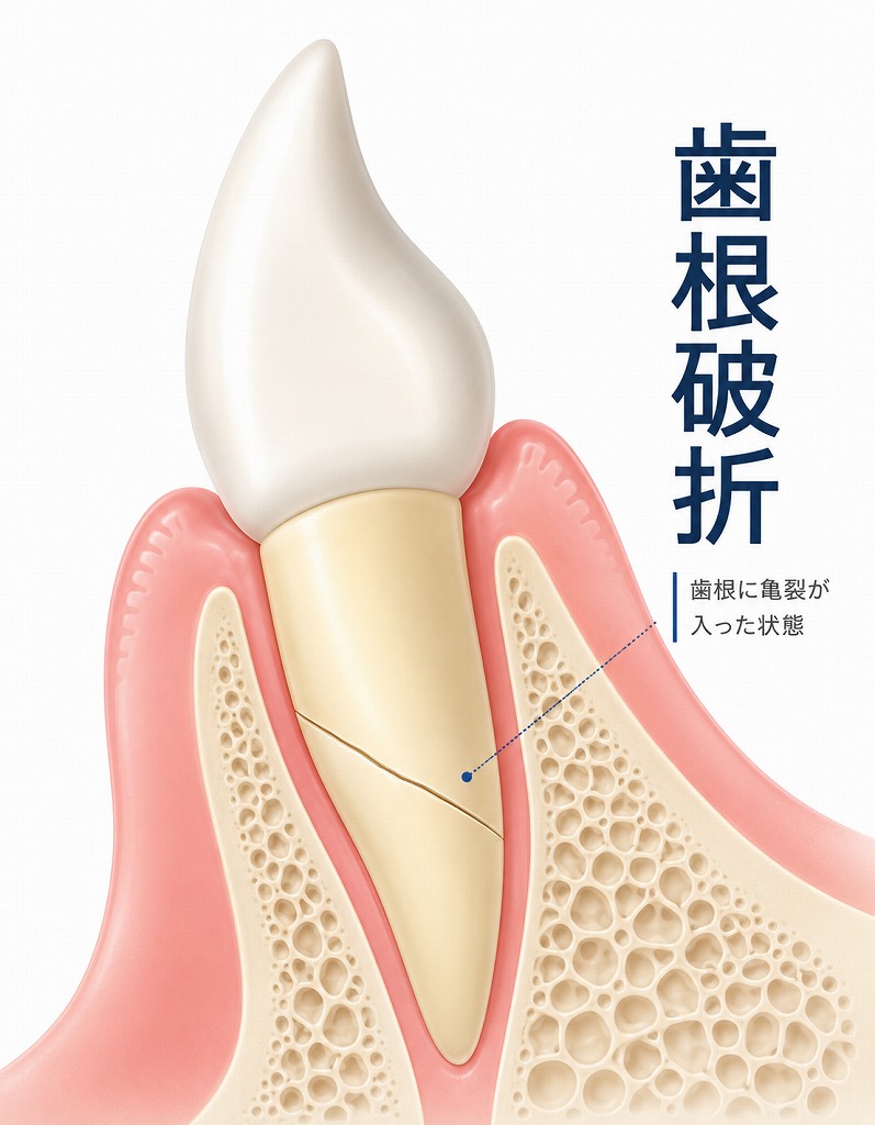 歯根破折で重度の揺れ