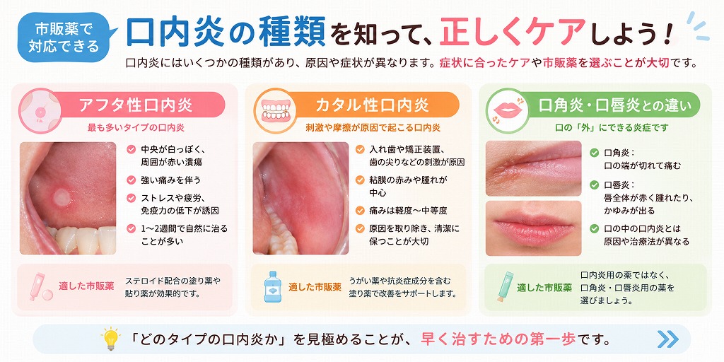市販薬で対応できる口内炎の種類