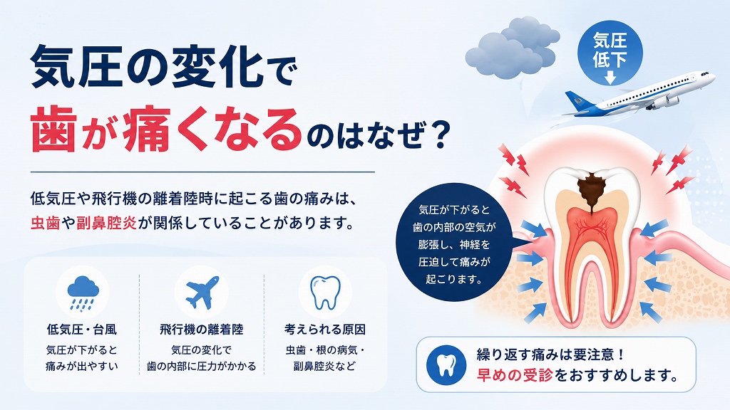 気圧の変化で歯が痛くなるのはなぜ?