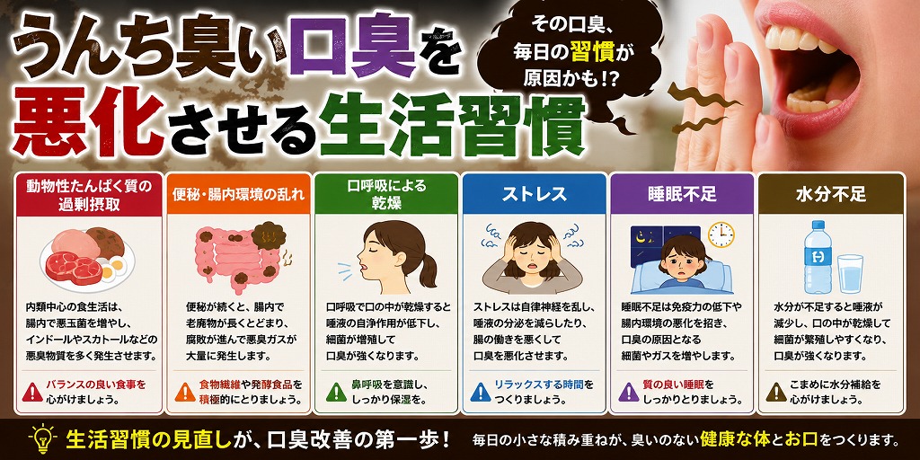 うんち臭い口臭を悪化させる生活習慣