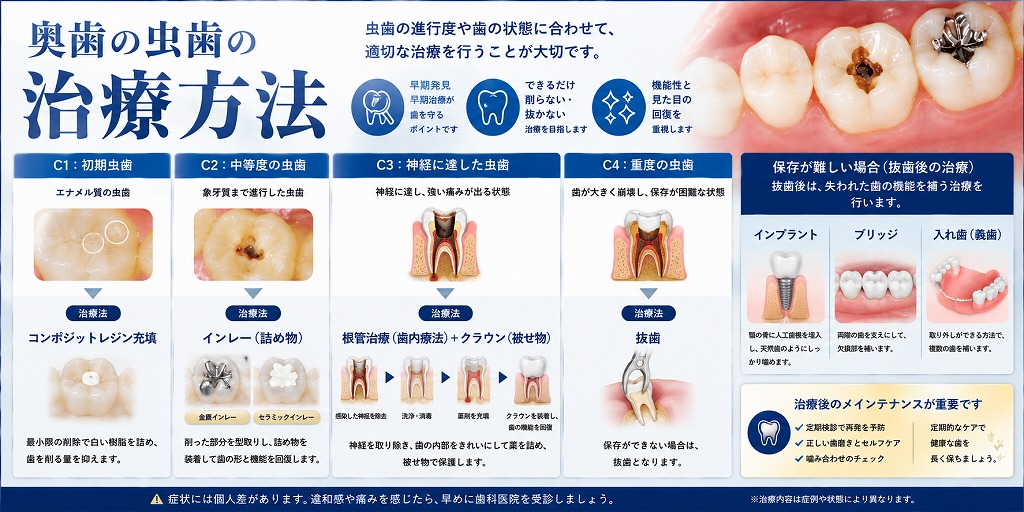 奥歯の虫歯の治療方法