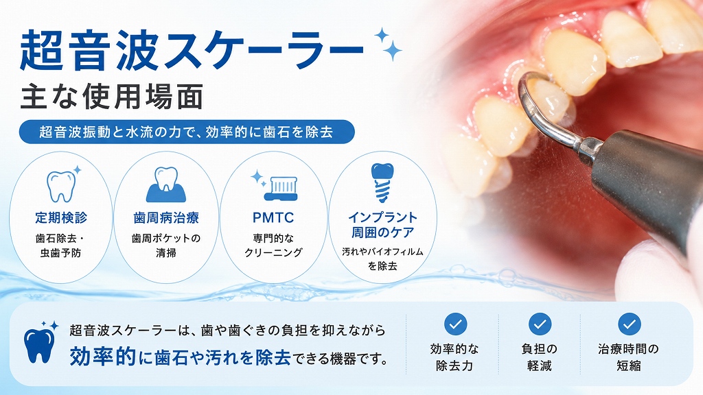 超音波スケーラーの主な使用場面