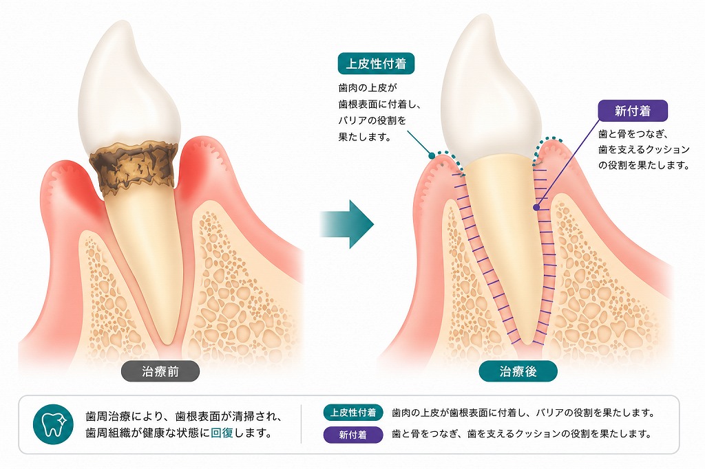 新付着(結合性付着)