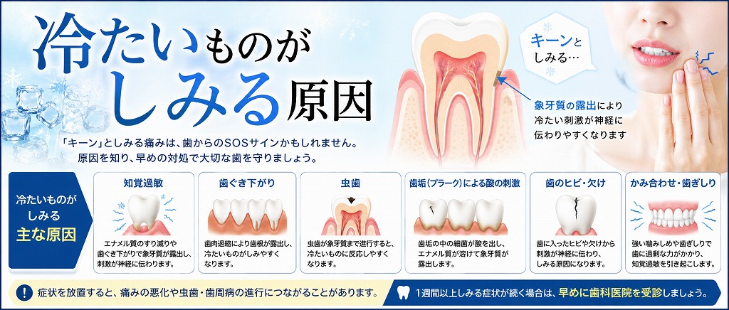 冷たいものがしみる主な原因