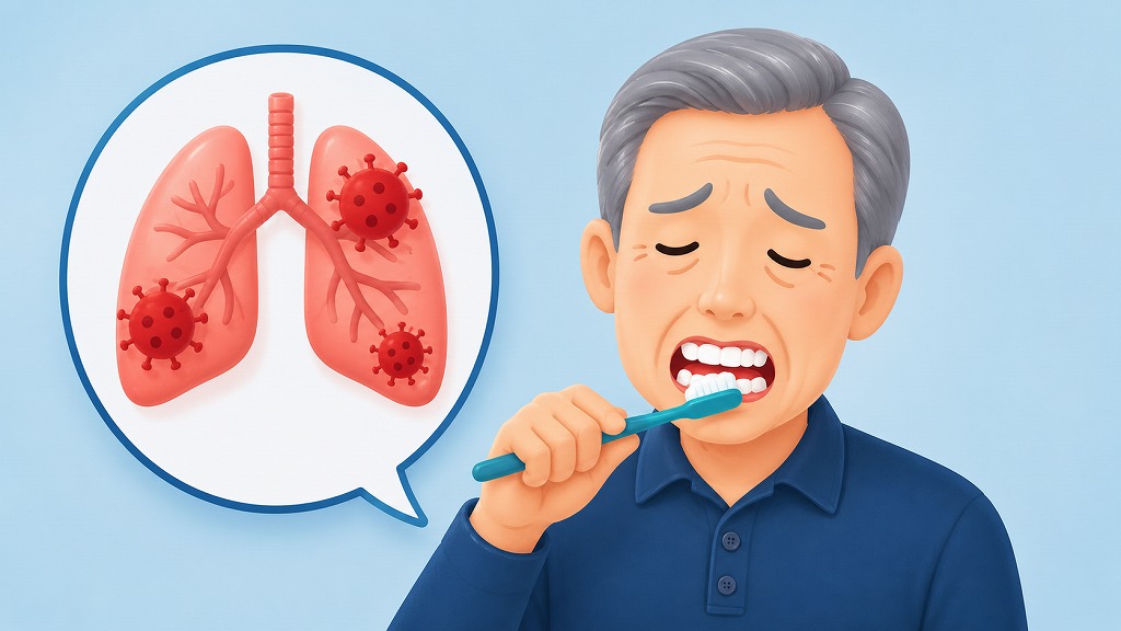 歯周病が誤嚥性肺炎を招きやすくする