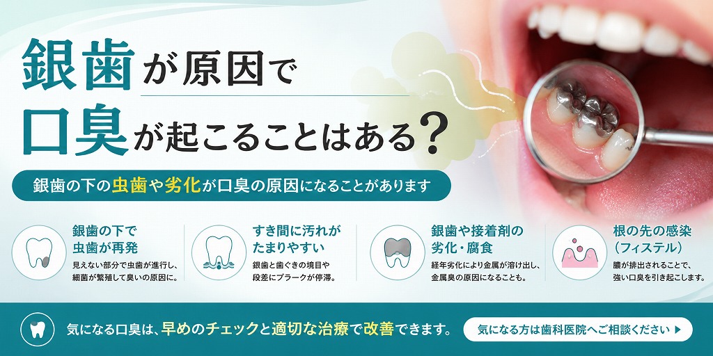 銀歯が原因で口臭が起こることはある？