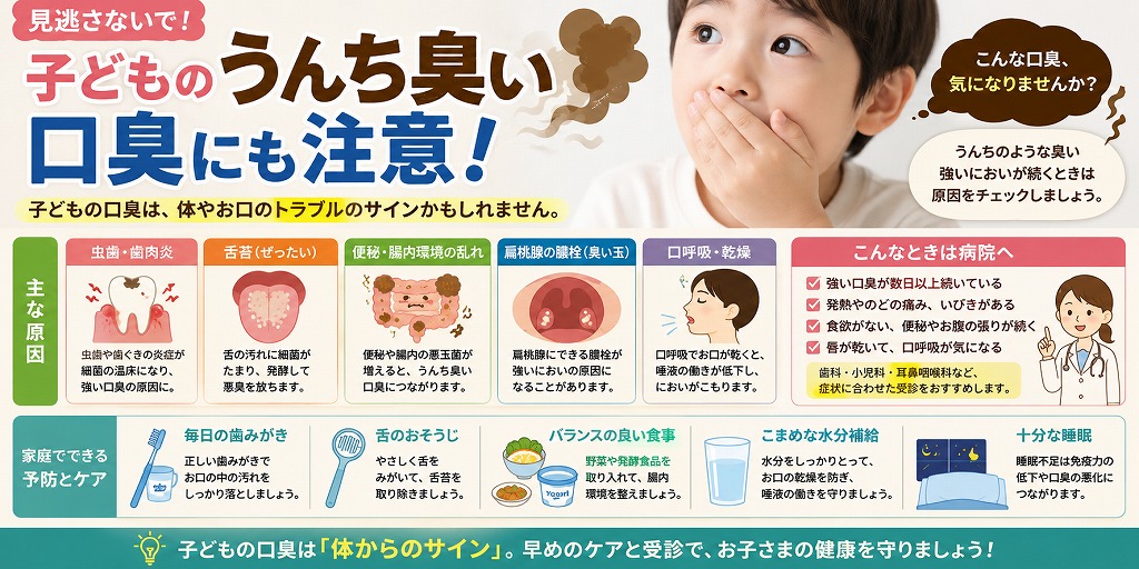 子どものうんち臭い口臭にも注意