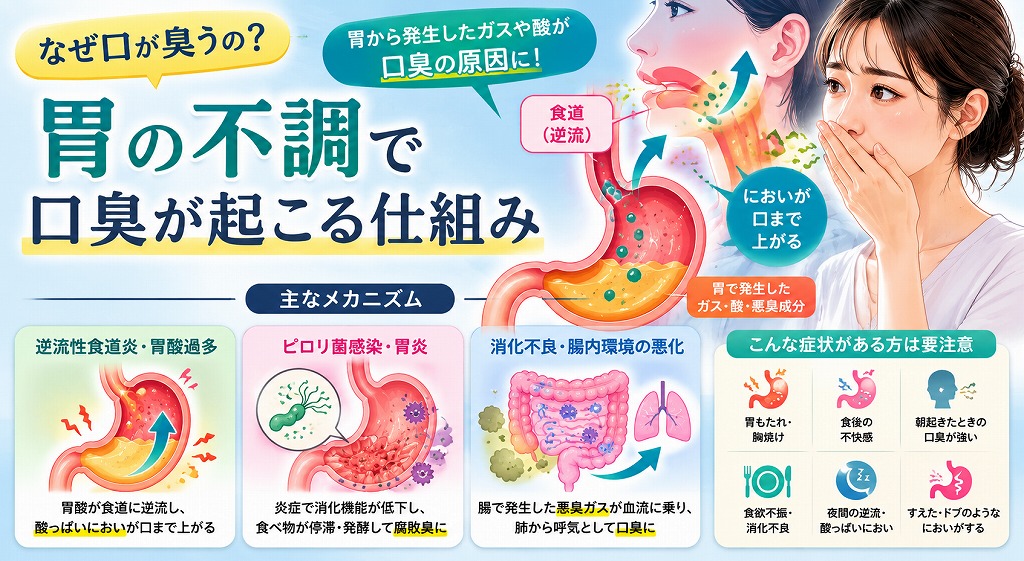 胃の不調で口臭が起こる仕組み