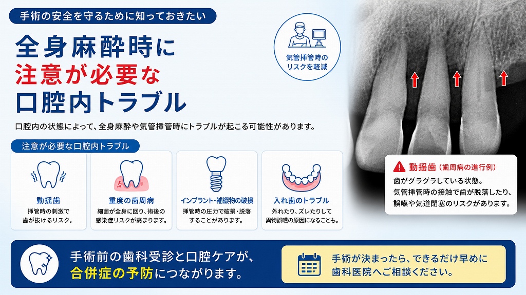 全身麻酔の手術前に口腔ケアが必要な理由｜周術期口腔管理を歯科医が解説