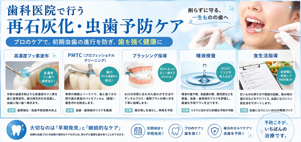 歯科医院で行う再石灰化・虫歯予防ケア