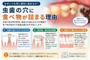 なぜいつも同じ場所に食べ物が詰まるの？