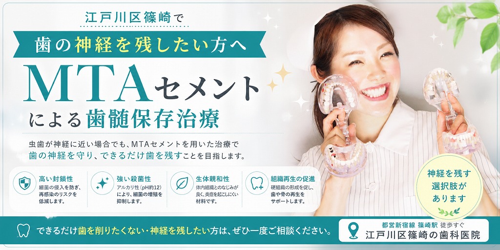 江戸川区篠崎で「歯の神経を残したい方へ」｜MTAセメントによる歯髄保存治療
