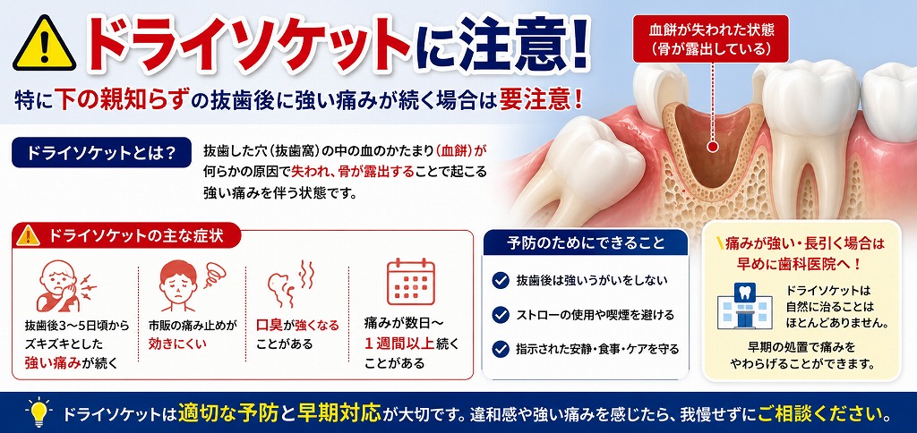 ドライソケットに注意