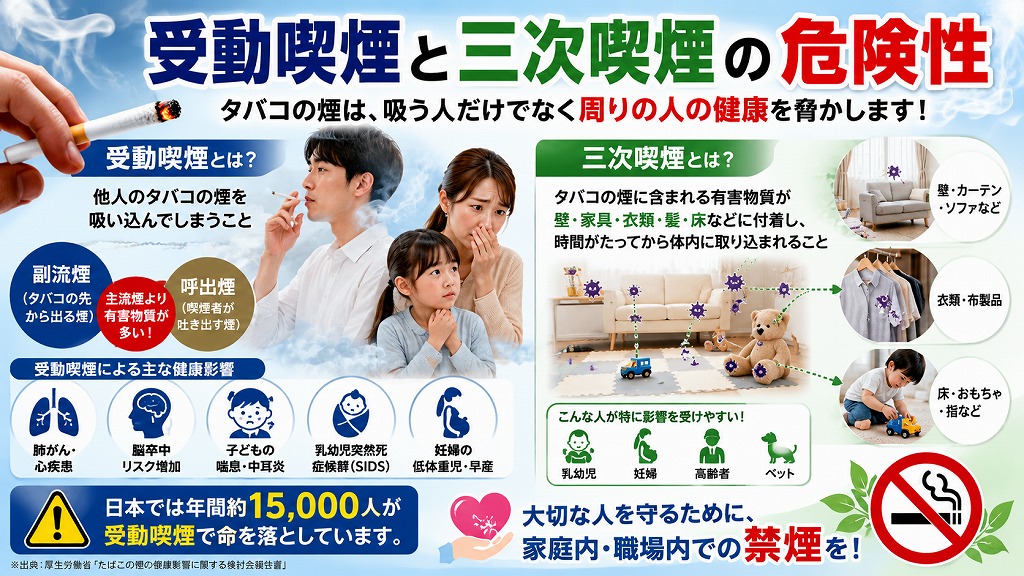 受動喫煙と三次喫煙の危険性