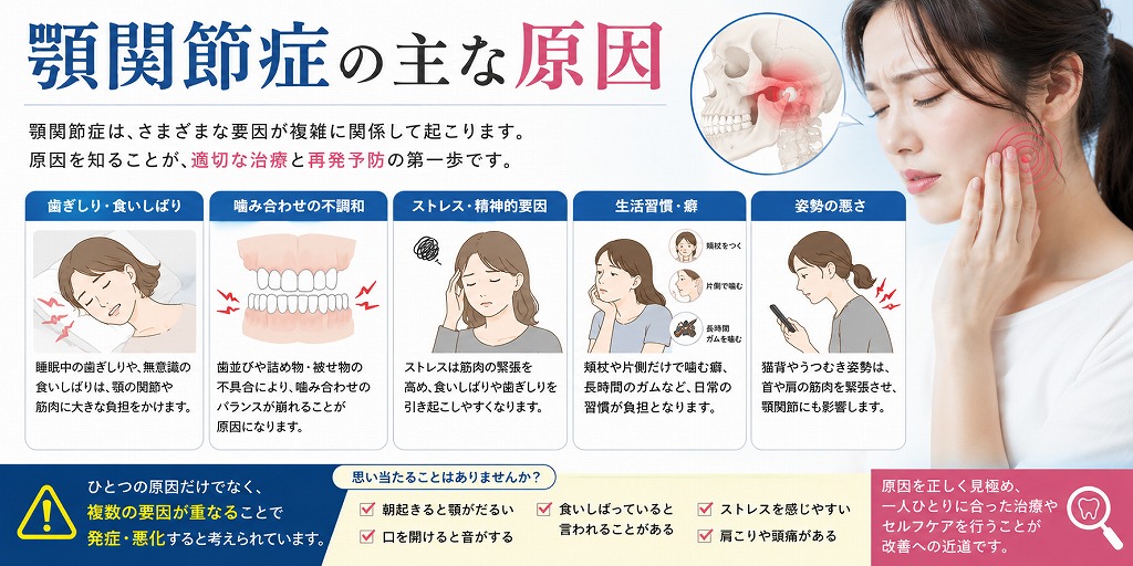 顎関節症の主な原因