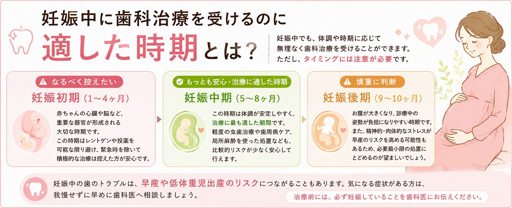 妊娠中に歯科治療を受けるのに適した時期