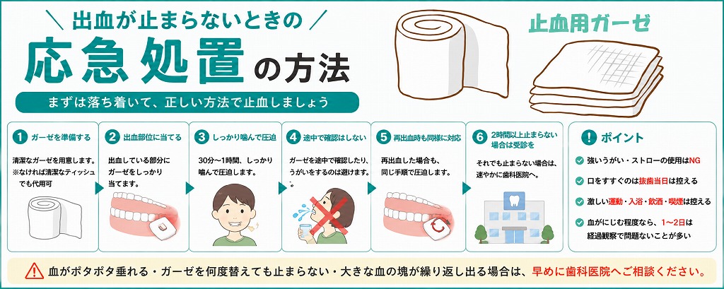 出血が止まらないときの応急処置