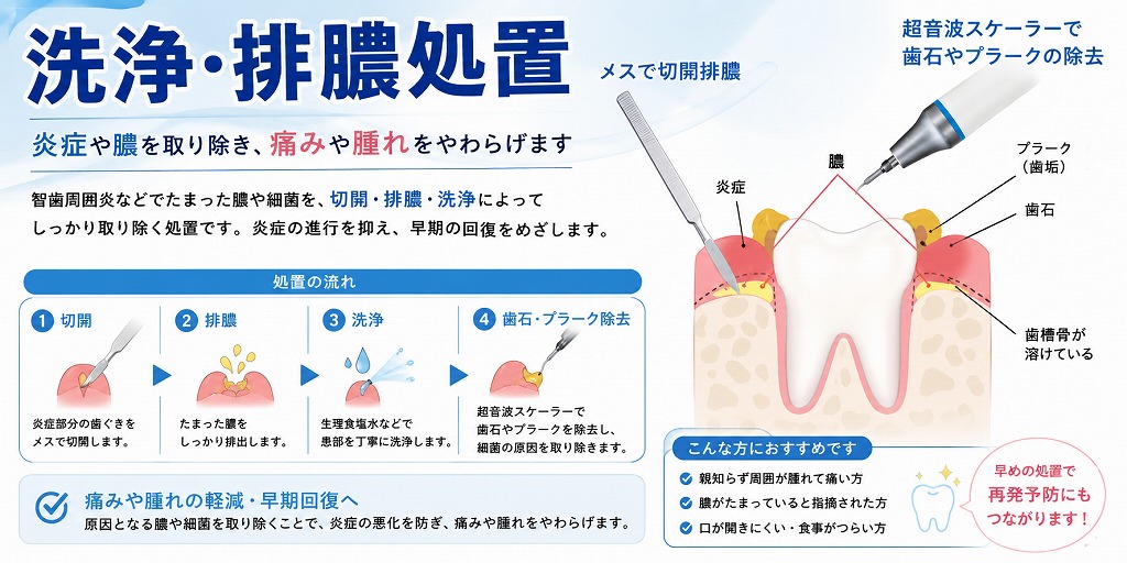 洗浄・排膿処置