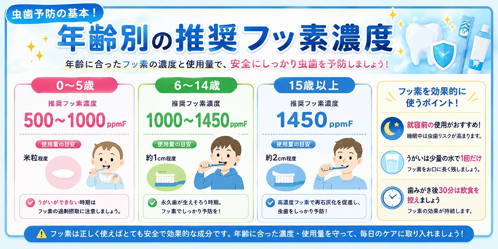 年齢別の推奨フッ素濃度