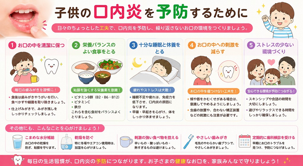 子供の口内炎を予防するために