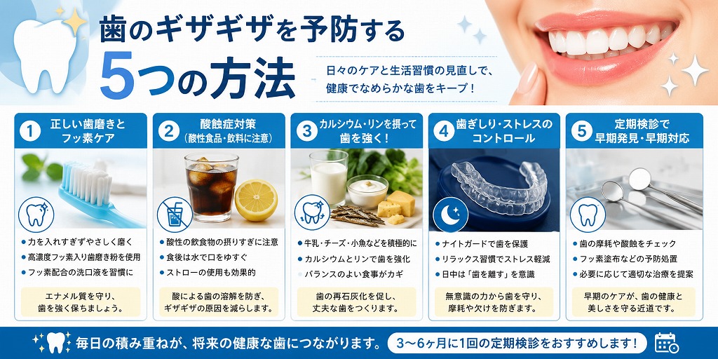 歯のギザギザを予防する方法