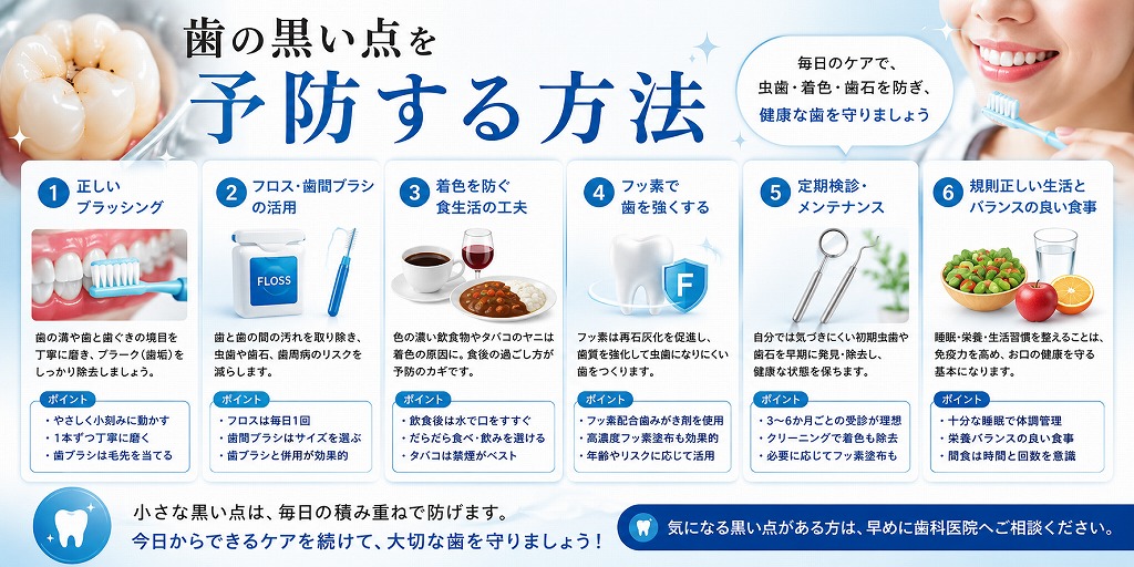 歯の黒い点を予防する方法
