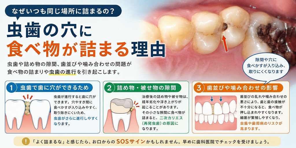 いつも同じ場所に食べ物が詰まる理由