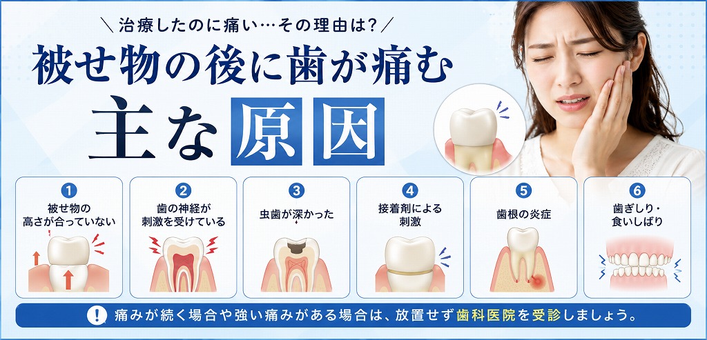 被せ物の後に歯が痛む主な原因