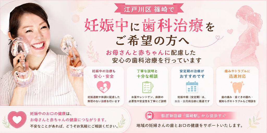 江戸川区篠崎で妊娠中に歯科治療をご希望の方へ｜お母さんと赤ちゃんに配慮した安心の歯科治療を行っています