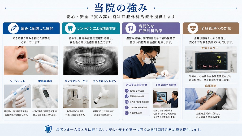 当院の歯科口腔外科が選ばれる理由