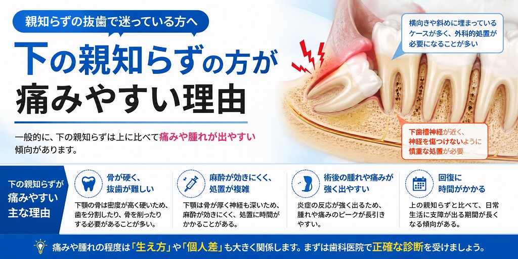 下の親知らずの方が痛みやすい理由