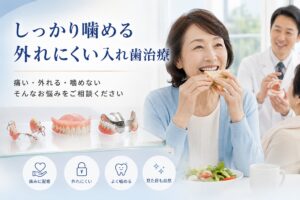しっかり噛める、外れにくい入れ歯治療｜痛い・外れる・噛めないお悩みを改善へ