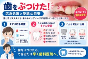 歯をぶつけたらどうする?グラグラ・欠けた・変色したときの症状と治療法